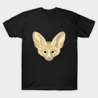 cute brown bat eared fox face T-Shirt